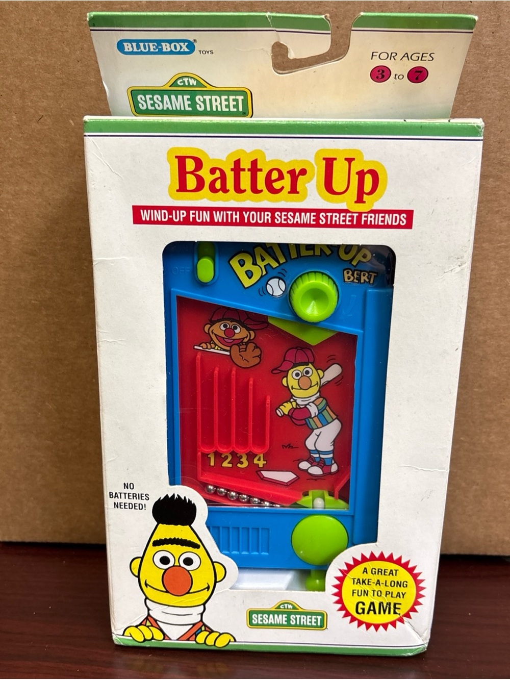 Vintage Sesame Street Bert & Ernie Batter Up Handheld Game Toy NOS 1992 Open Box